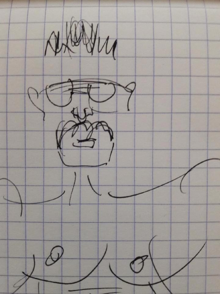 tête et buste d'un homme